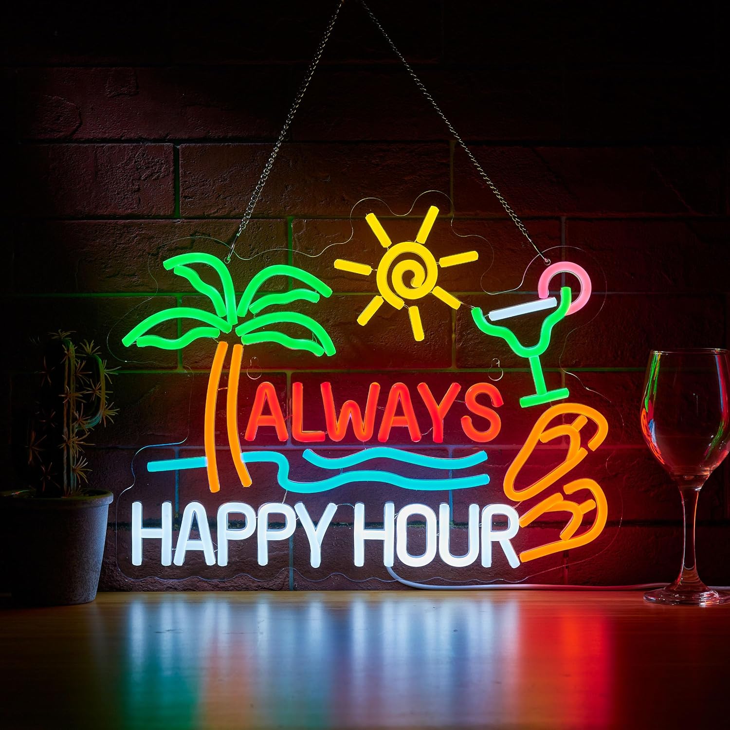 Always Happy Hour Beer Bar Neo - Lighting Decor Home avaliação e preço