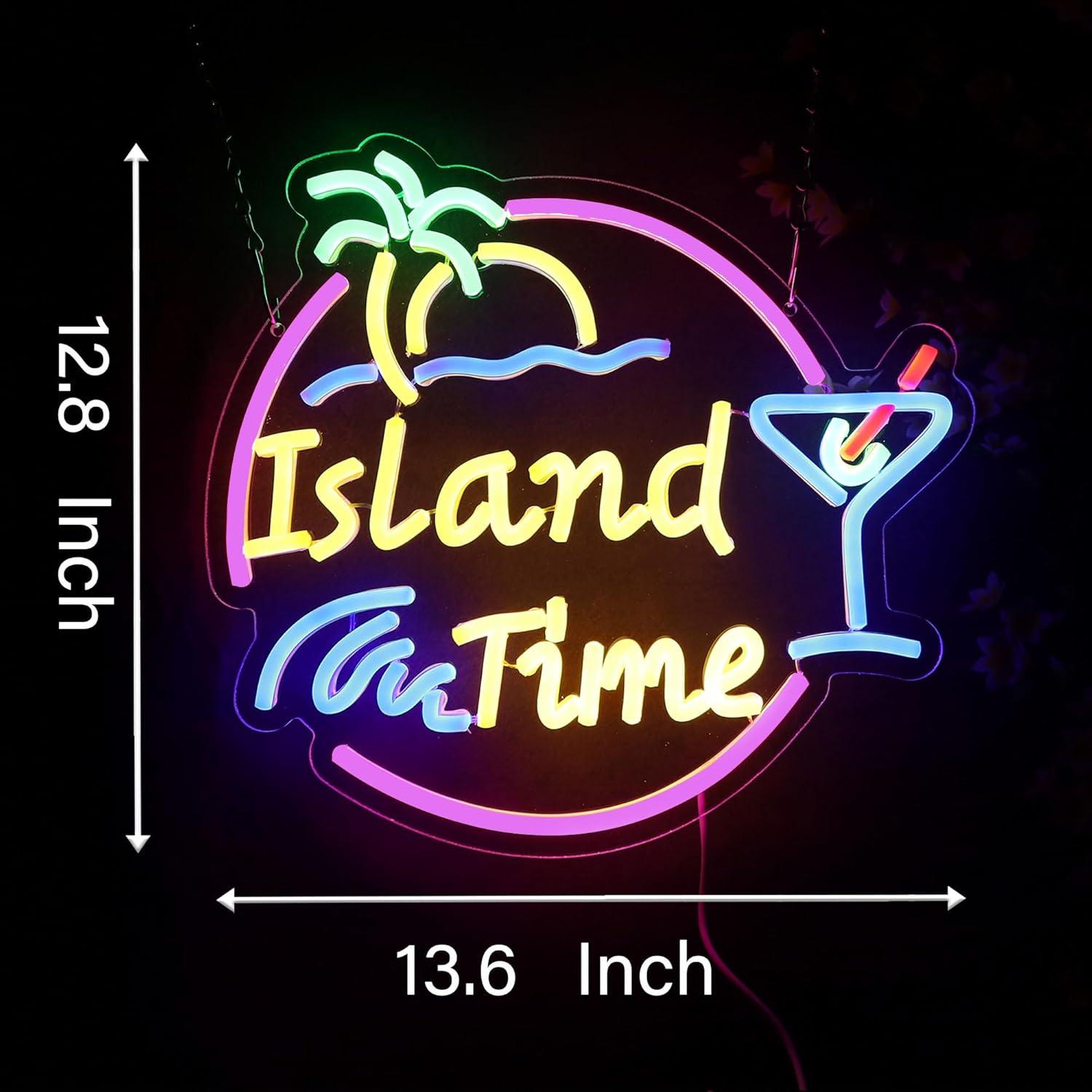 Island Time Neon Sign LED Ligh - Lighting Decor Home avaliação e preço