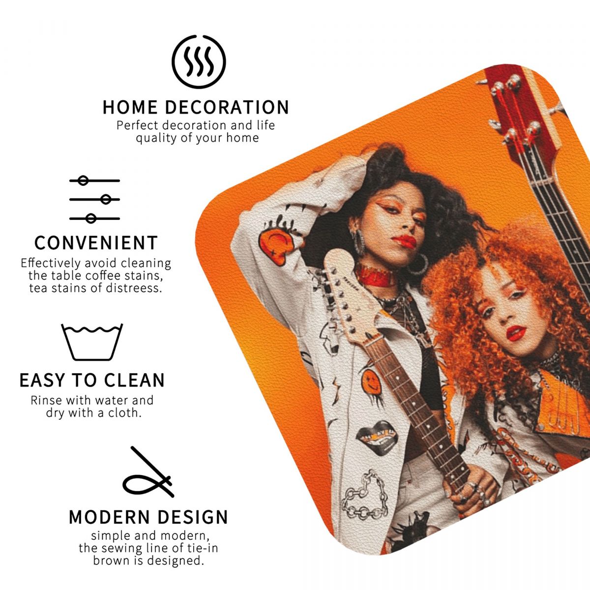 Nova Twins Coasters PVC Leathe - Nova Decor & Lighting Vase avaliação e preço