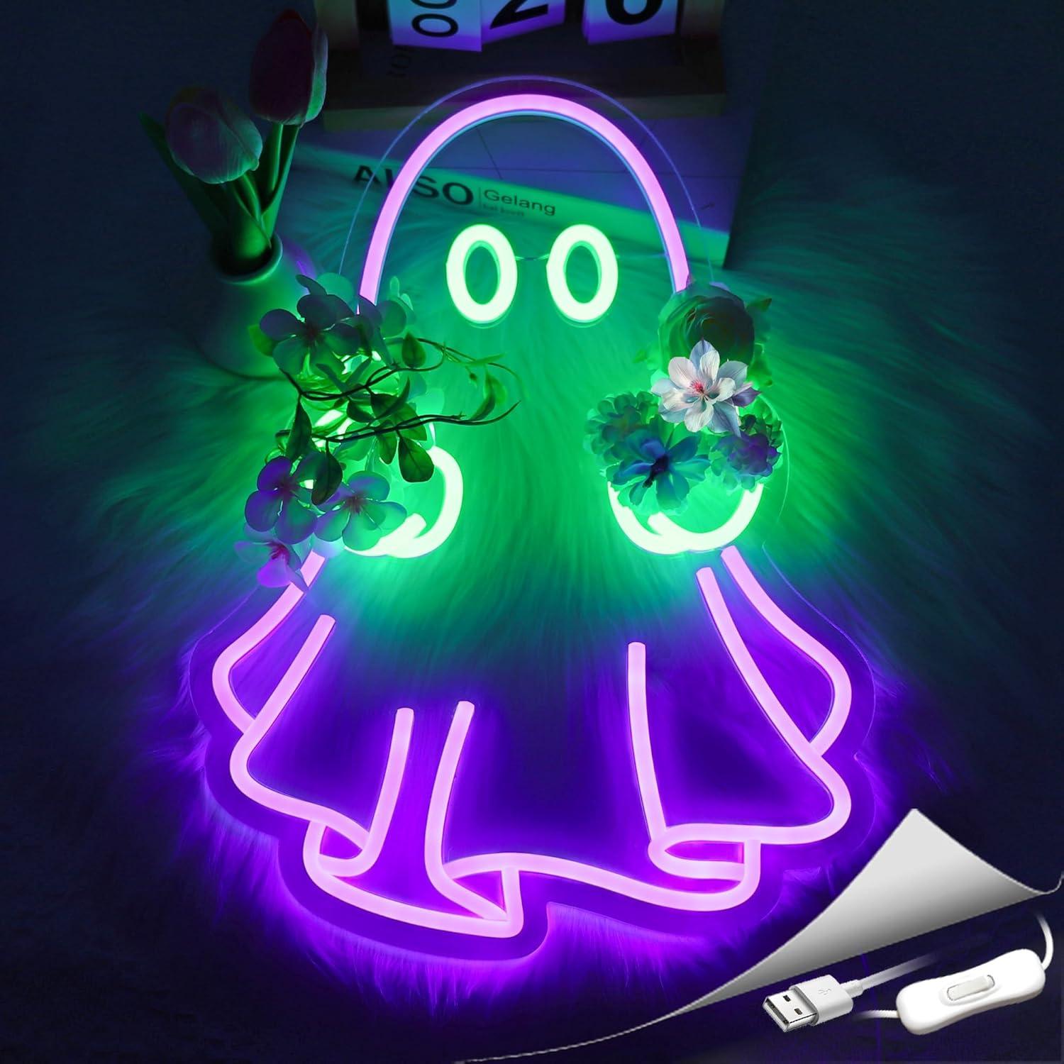 Ghost Neon Sign USB Powered LE - Lighting Decor Home avaliação e preço