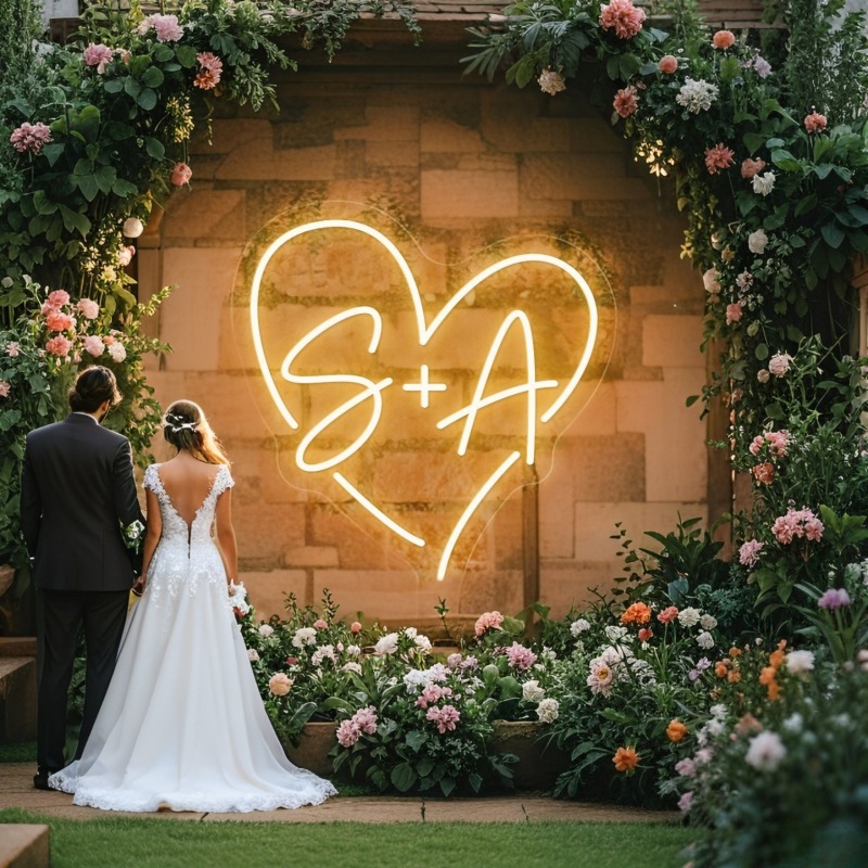 Custom Initials Heart LED Neon - Lighting Decor Ideas avaliação e preço
