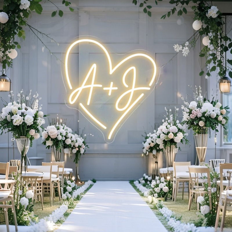 Custom Initials Heart LED Neon - Lighting Decor Ideas avaliação e preço