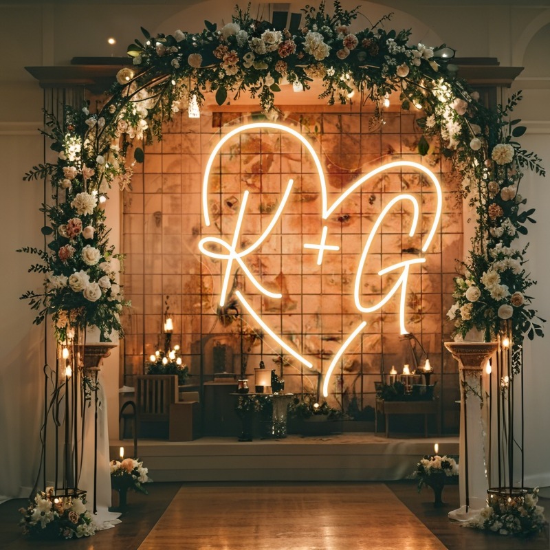 Custom Initials Heart LED Neon - Lighting Decor Ideas avaliação e preço