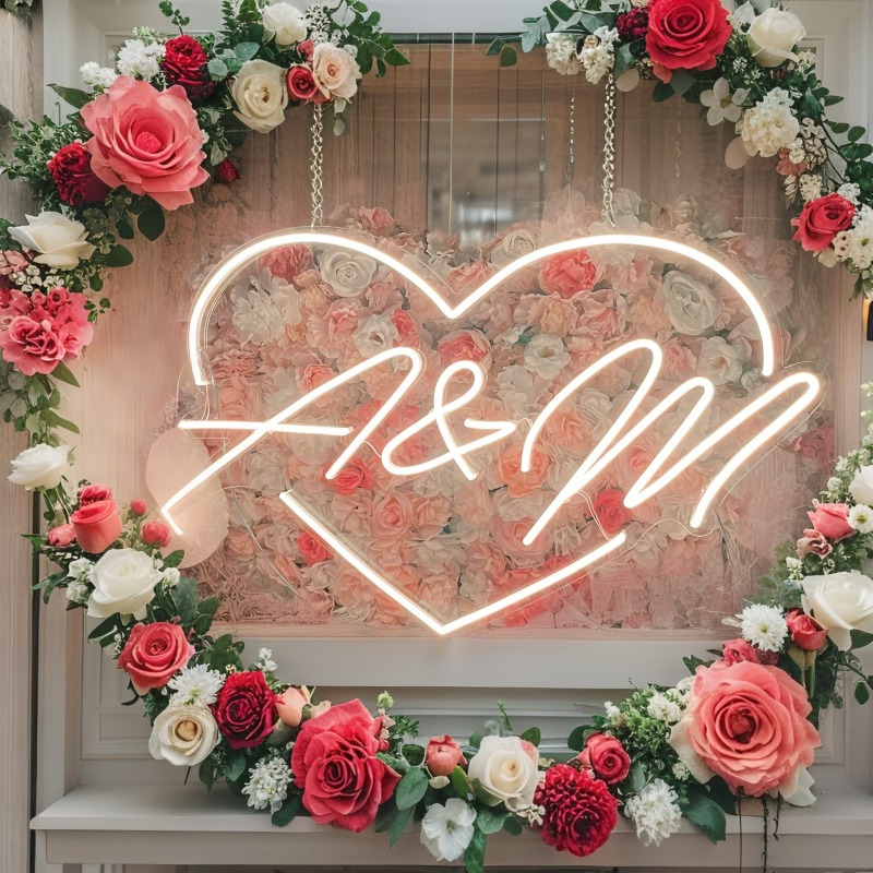 Custom Initials Heart LED Neon - Lighting Decor Ideas avaliação e preço