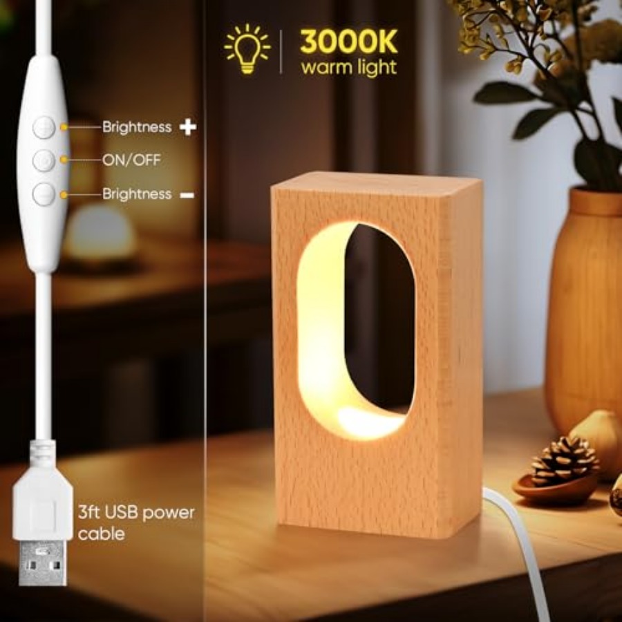 LED Wood Desk Lamp, Bedroom Be - Lighting Decor Home avaliação e preço