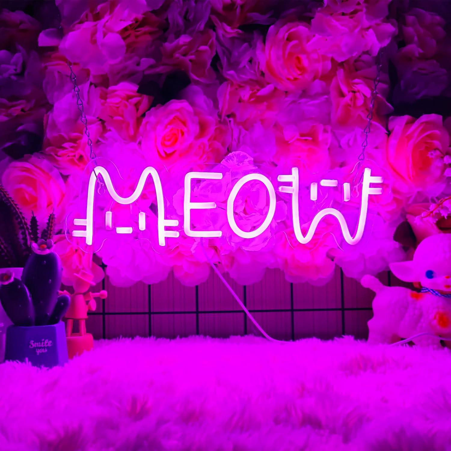 Meow Neon Sign Cat USB Powered - Lighting Decor Home avaliação e preço