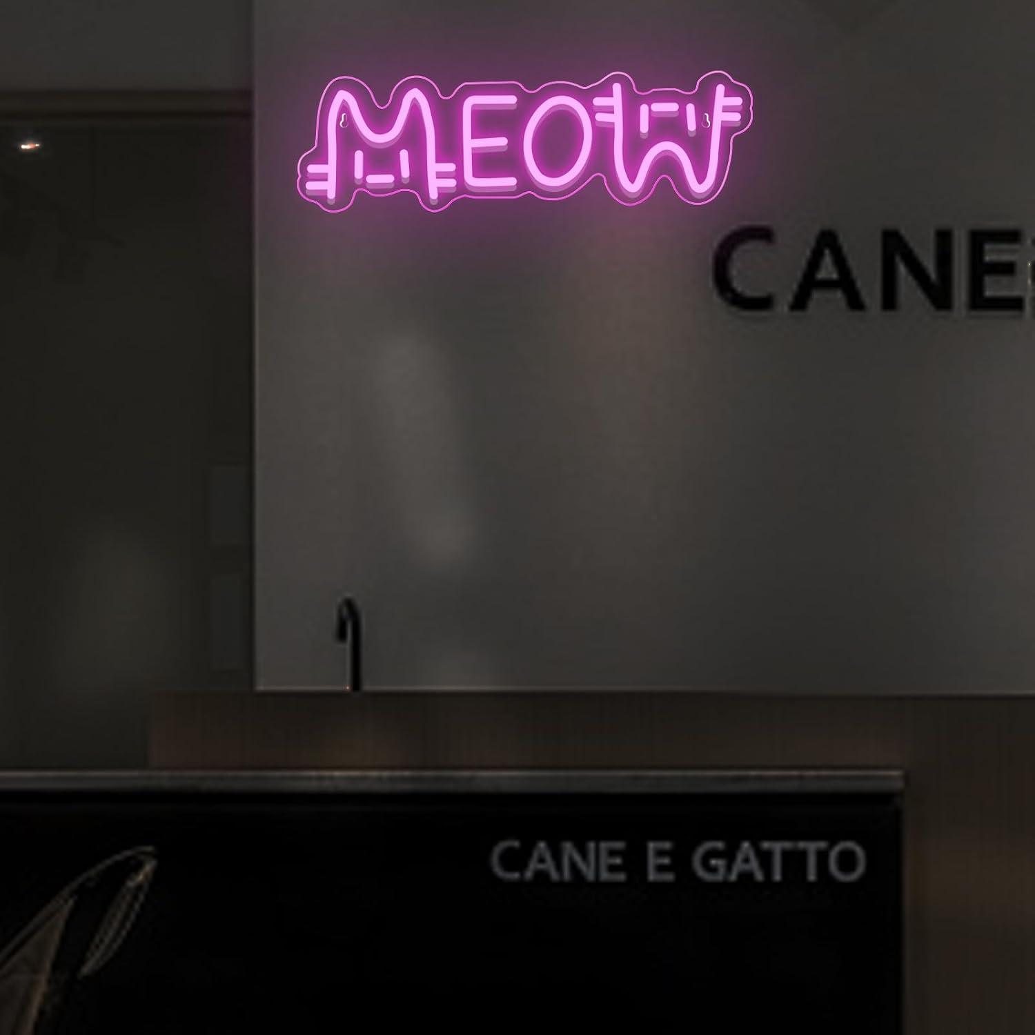 Meow Neon Sign Cat USB Powered - Lighting Decor Home avaliação e preço