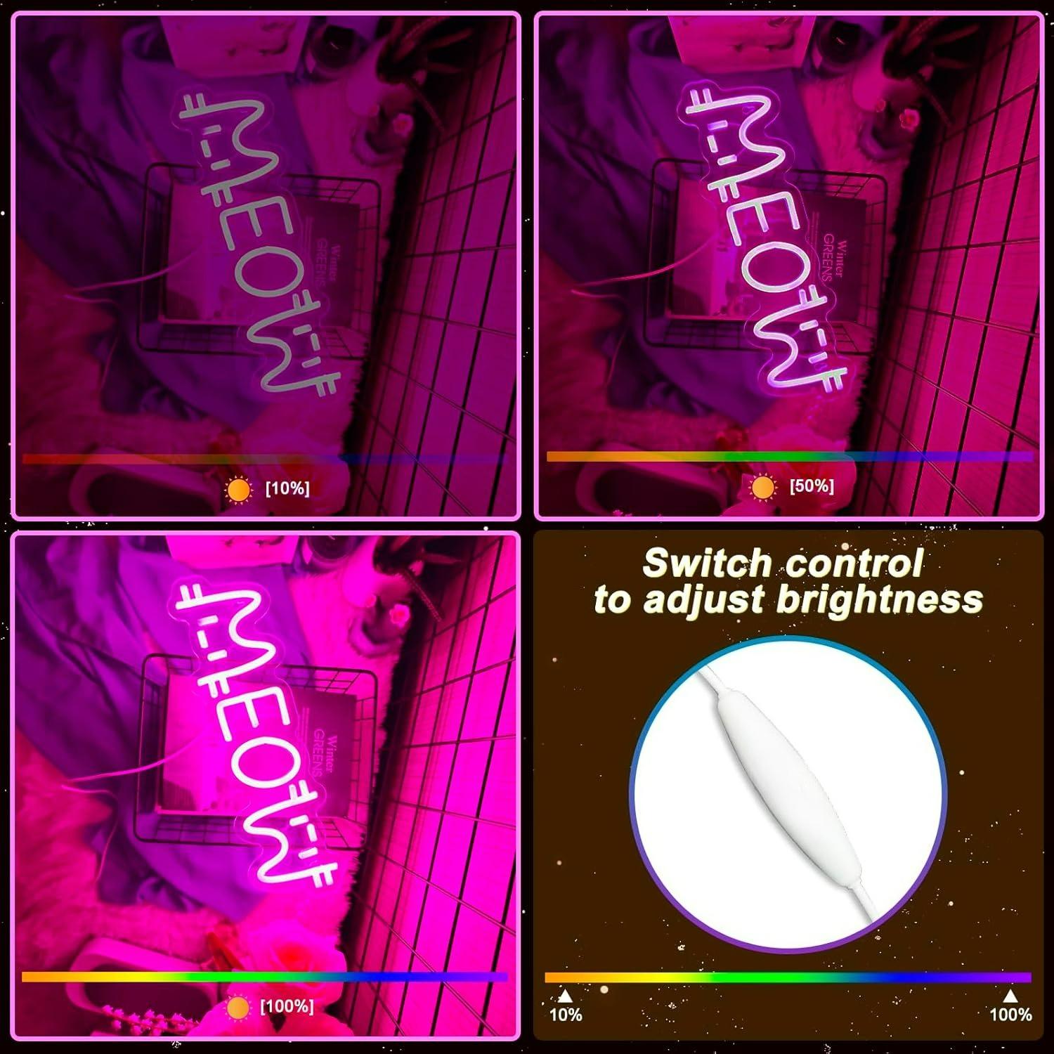 Meow Neon Sign Cat USB Powered - Lighting Decor Home avaliação e preço