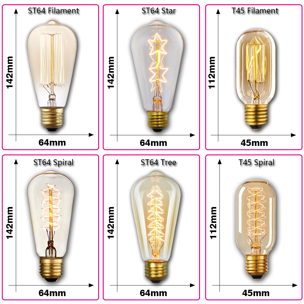 Retro Edison Light Bulb E27 40 - Lighting Decor Ideas avaliação e preço